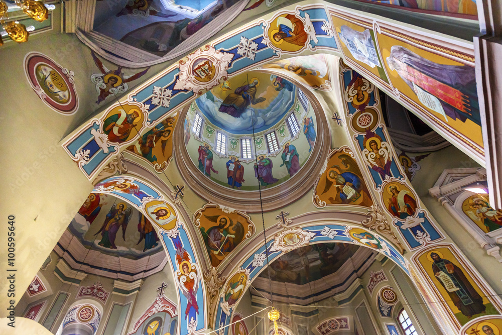 Obraz premium Interior Dome Saint George Cathedral Vydubytsky Monastery Kiev