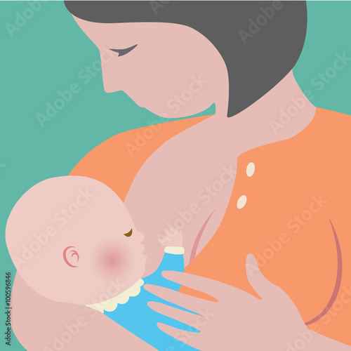 Mother breast feeding her baby