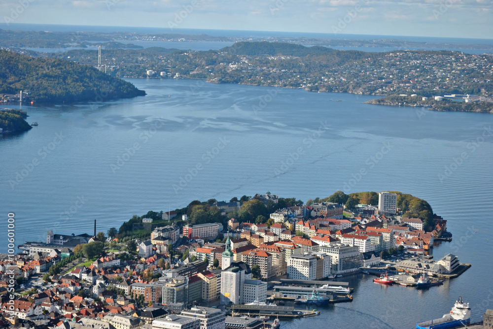 View to the Vaagen, Bergen Harbour, Norway