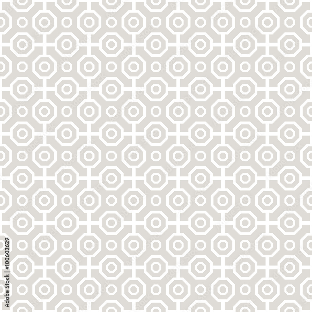 Geometric fine abstract background with white octagons. Seamless modern pattern