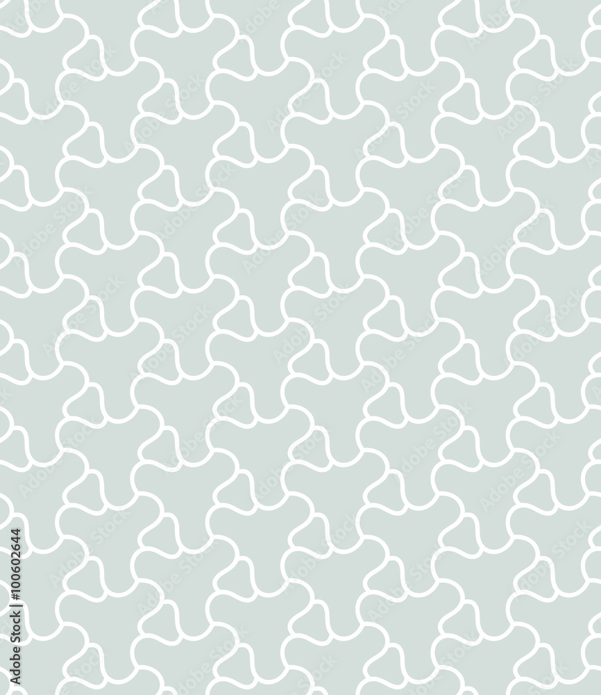 Seamless ornament. Modern stylish geometric light blue pattern with repeating white elements