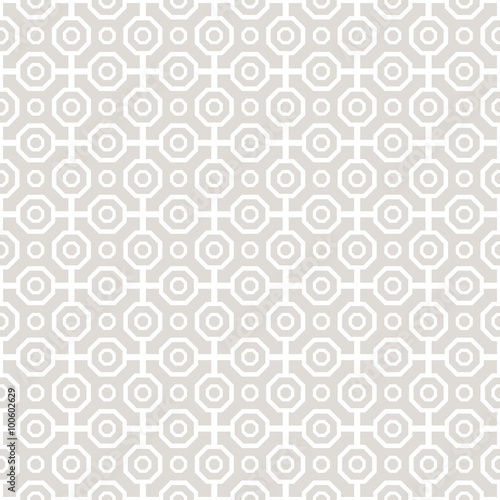 Geometric fine abstract background with white octagons. Seamless modern pattern