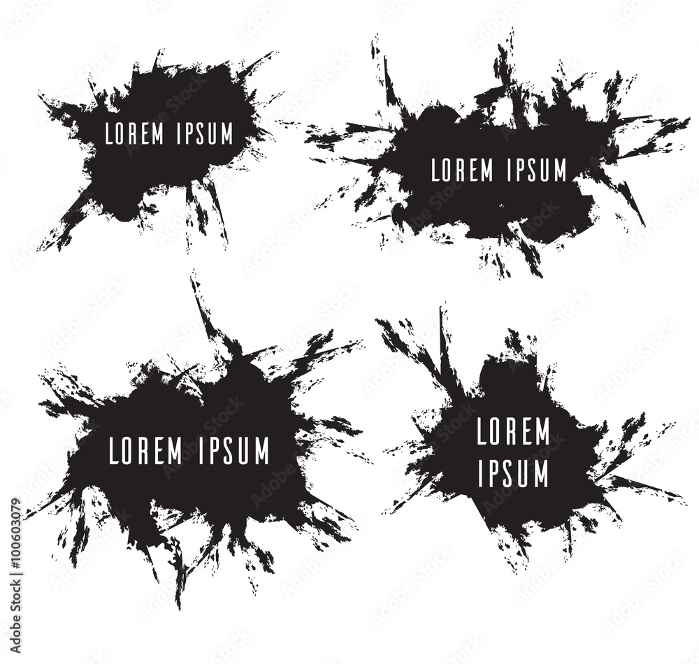 Obraz premium Set grunge frames with scuffed, vector elements for your design