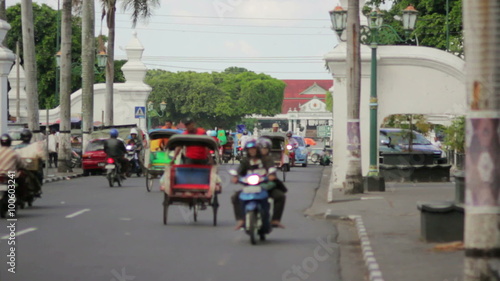 transportation with cyclo in indonesia photo