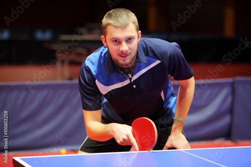 Man playing table tennis