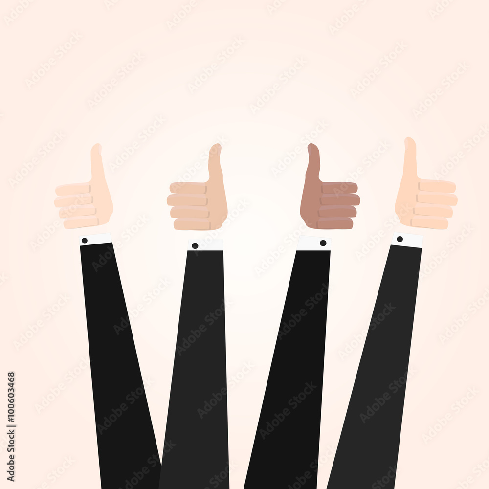 Fototapeta premium Hand with thumb up. Positive feedback