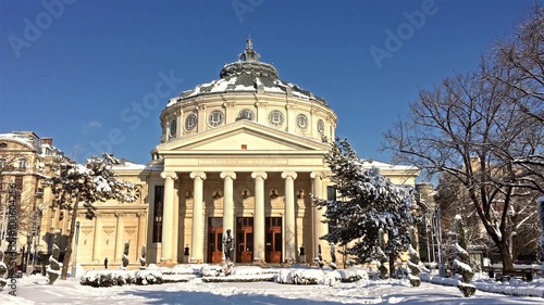 The Romanian Athenaeum George Enescu (Ateneul Roman) Opened In 1888 In Bucharest photo