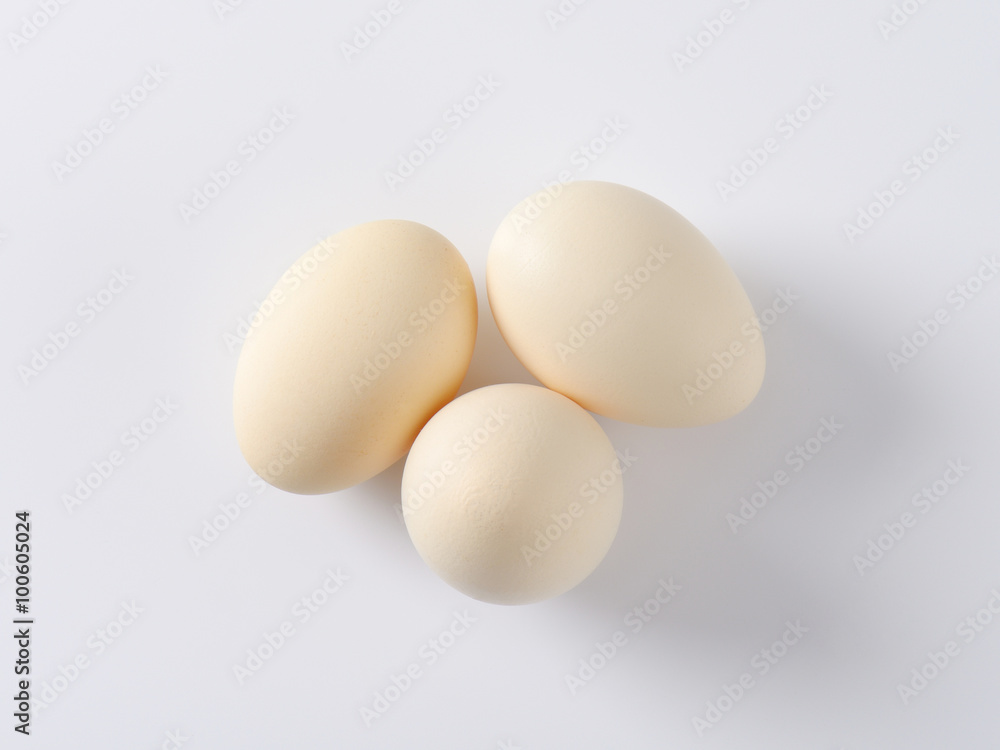 three fresh eggs