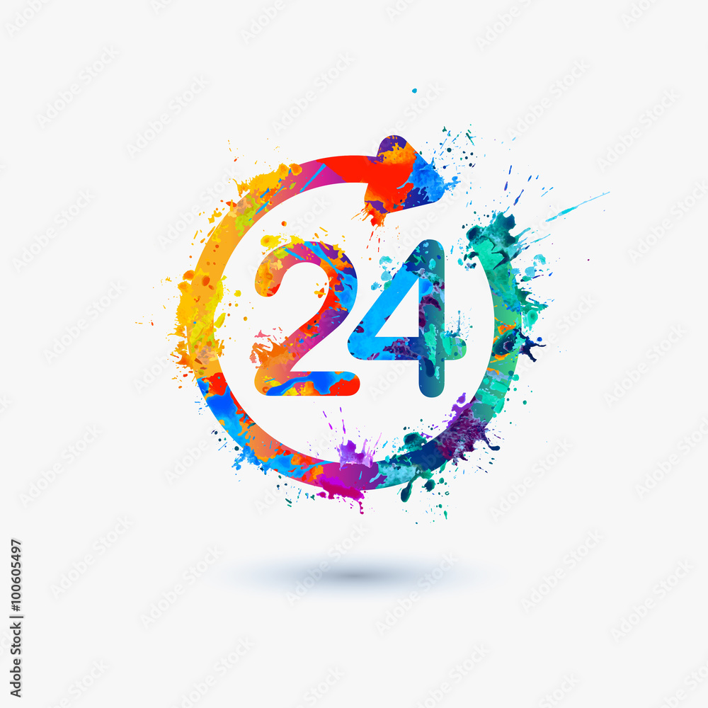 Fototapeta premium 24 hours a day icon