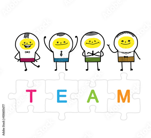 Teams / Four business peolpe on team
