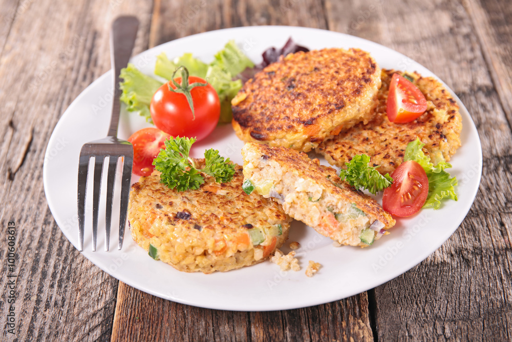 quinoa galette, vegan burger