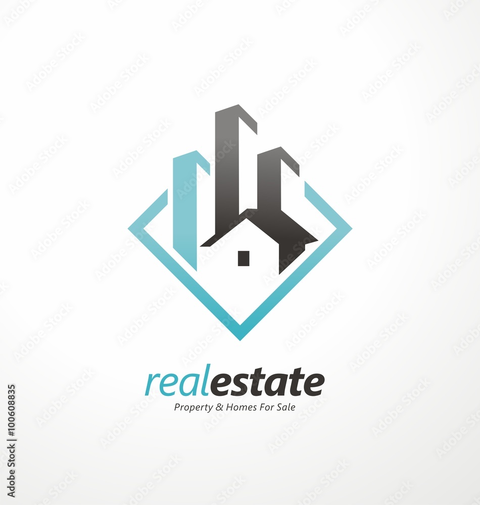 Fototapeta premium Vector symbol design for real estate company