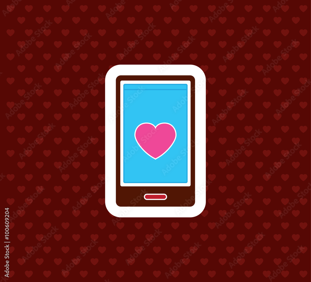 Smartphone Heart. Valentine`s Day Icon. Love Vector Illustration Smartphone Heart. Valentine`s Day Icon. Love Vector Illustration