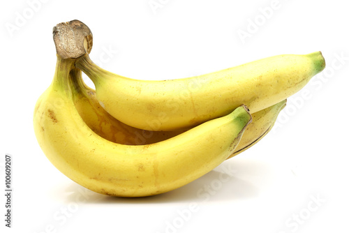 Ripe Gros Michel banana isolated on white background.