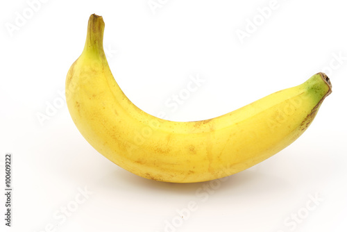 Ripe Gros Michel banana isolated on white background.