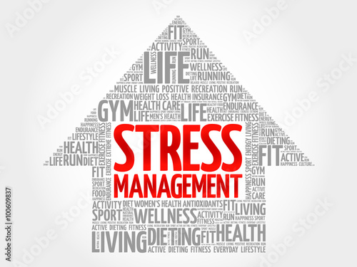 Stress Management arrow word cloud, health concept