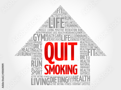 Quit Smoking arrow word cloud, health concept