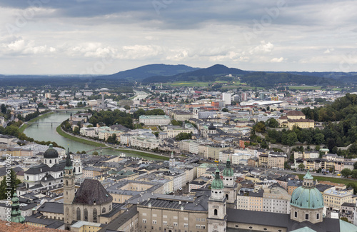 Aerial view over Salzburg city center, Austria © Panama