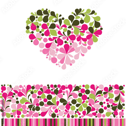 floral heart vector