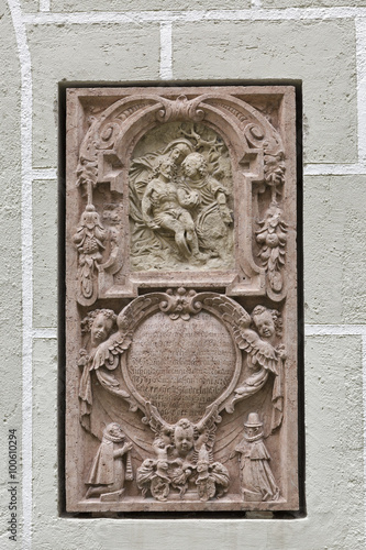 Bas relief closeup in St. Peter Collegiate Church. Salzburg, Austria.