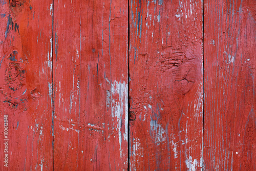 Background of red painted boards
