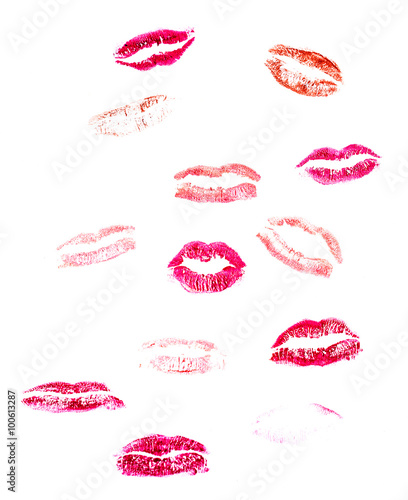 Lips on white background