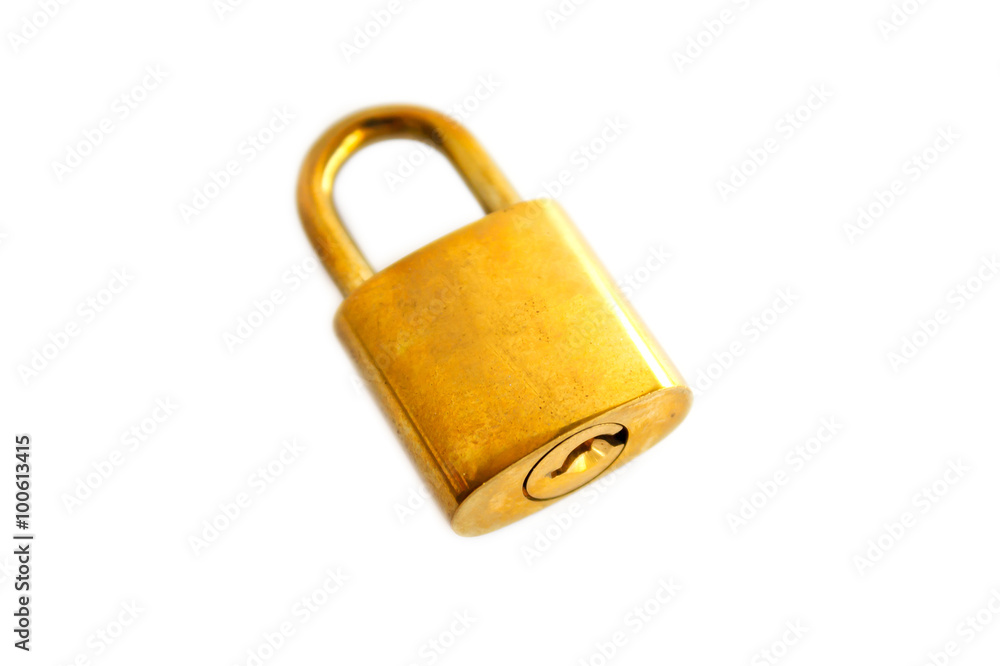 golden padlock isolated on white background golden padlock isolated on white background