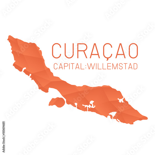 Curacao map geometric background texture
