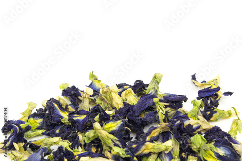 butterfly pea dry isolated white background