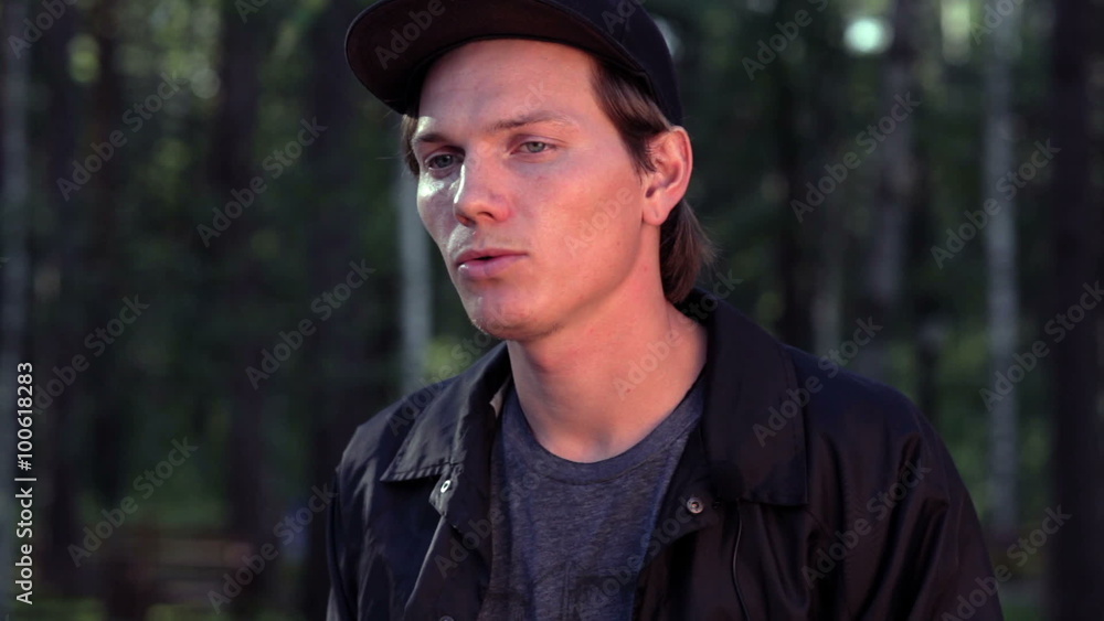 young man says to the camera young man says to the camera