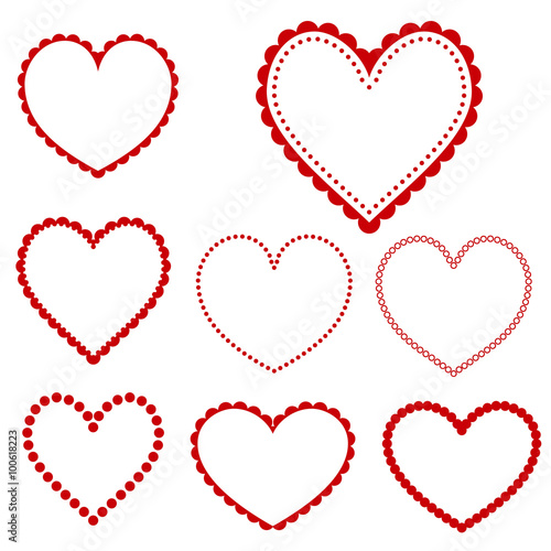 Collection of heart frames - vector