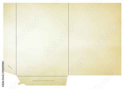 patrern, specimen for die cutted cardboard folder 