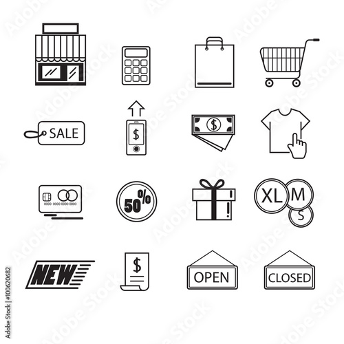 Set of shopping icons