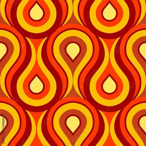 Pattern fire wallpaper burning ornament yellow orange flower squiggles wavy natural waves Kullisse texture background seamless lines magical - Muster Feuer Tapete brennend 
