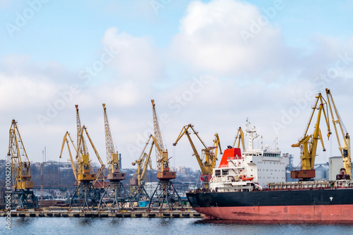 сargo cranes in the port © perekotypole