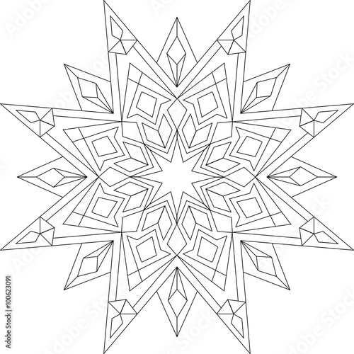 Mandala, Vorlage Malbuch für Erwachsene, Meditationshilfe, zur Ruhe kommen, Vektor