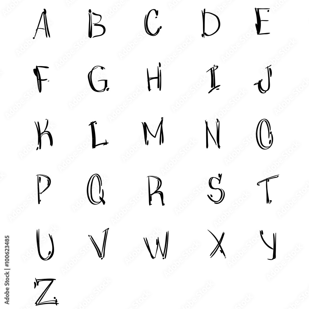 Alphabet Letters Collection Sketch Hand Drawn Alphabet Letters Collection Sketch Hand Drawn