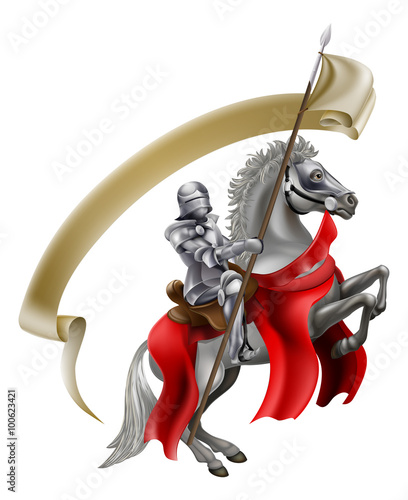 Medieval Spear Knight on Horse