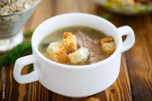 oat soup with croutons