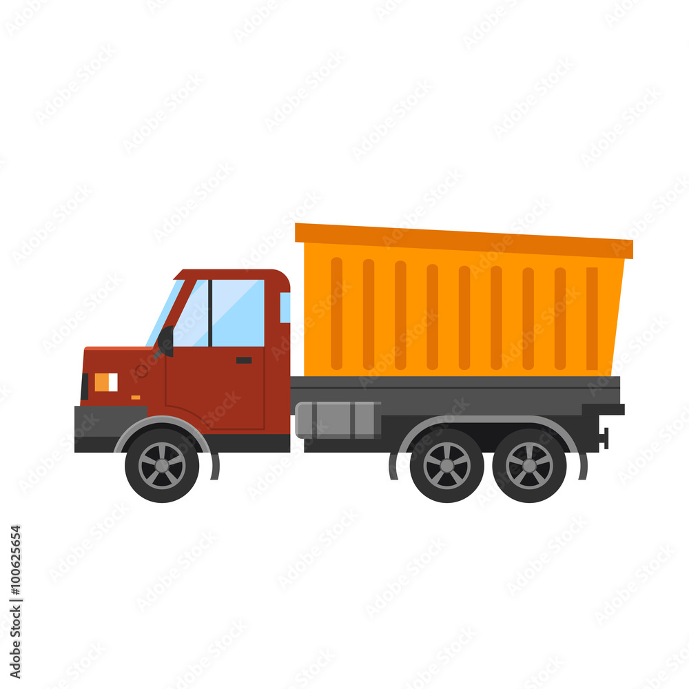 Fototapeta premium Building under construction tripper truck machine