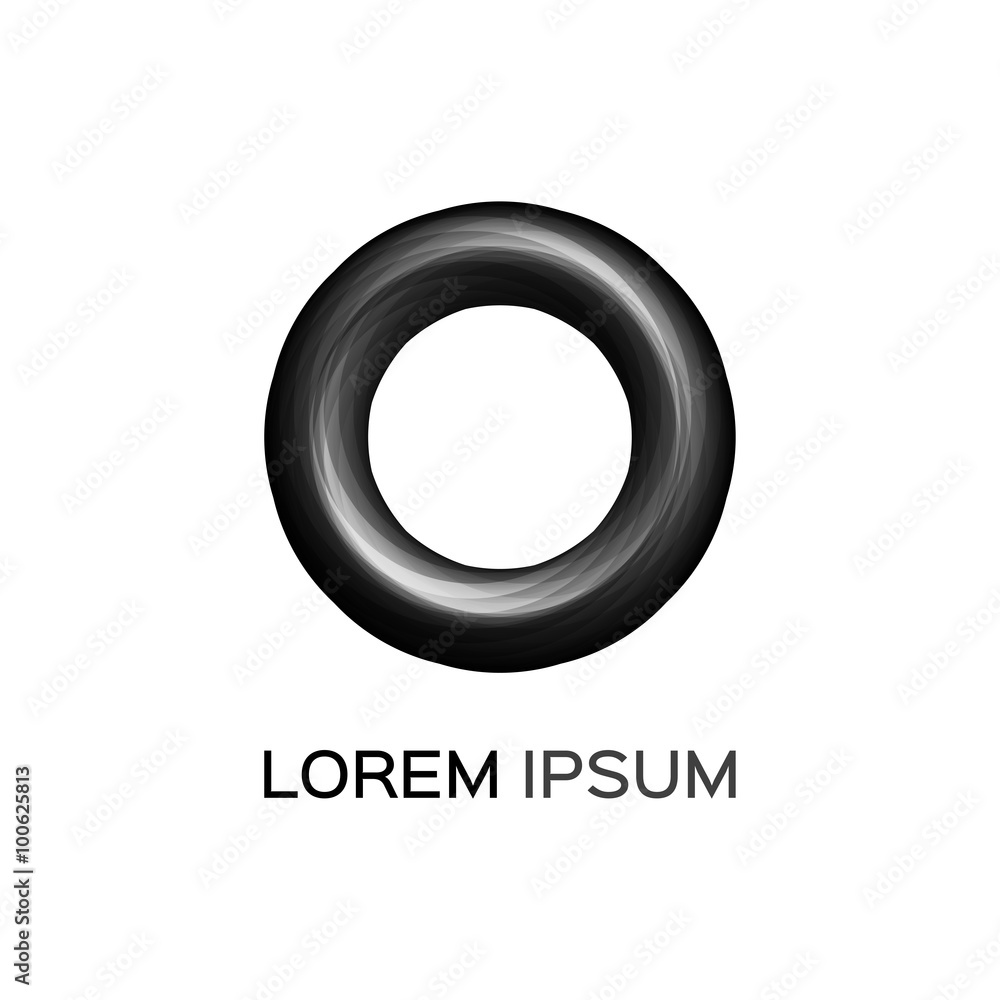 Abstract business logo, black circle icon Abstract business logo, black circle icon