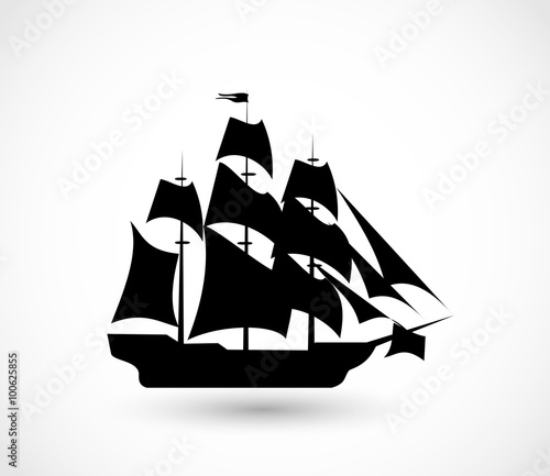 Fotografiet Ship icon vector