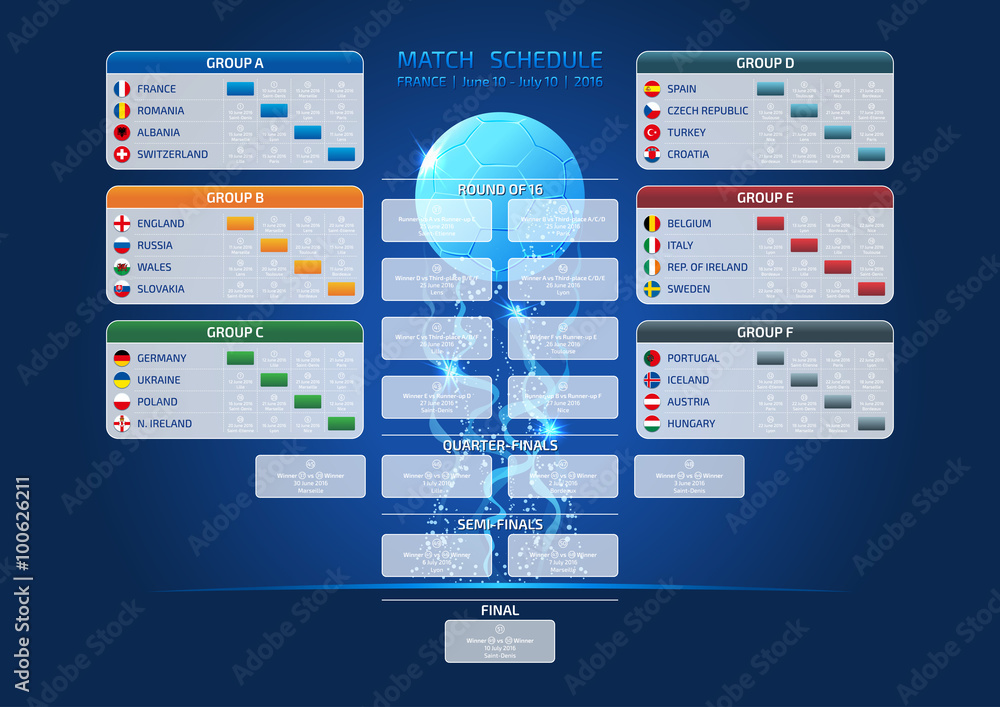 Фотография Match schedule, template