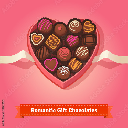 Valentine's day, birthday chocolates in box