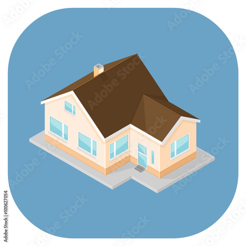 Isometric vector icon illustration of a house.
Generic modern home icon concept.