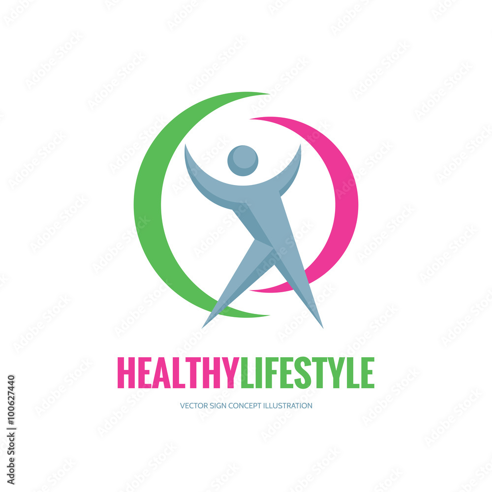 Healthy lifestyle - vector logo concept illustration. Human character logo. People logo. Vector logo template. Design elements. Healthy lifestyle - vector logo concept illustration. Human character logo. People logo. Vector logo template. Design elements.