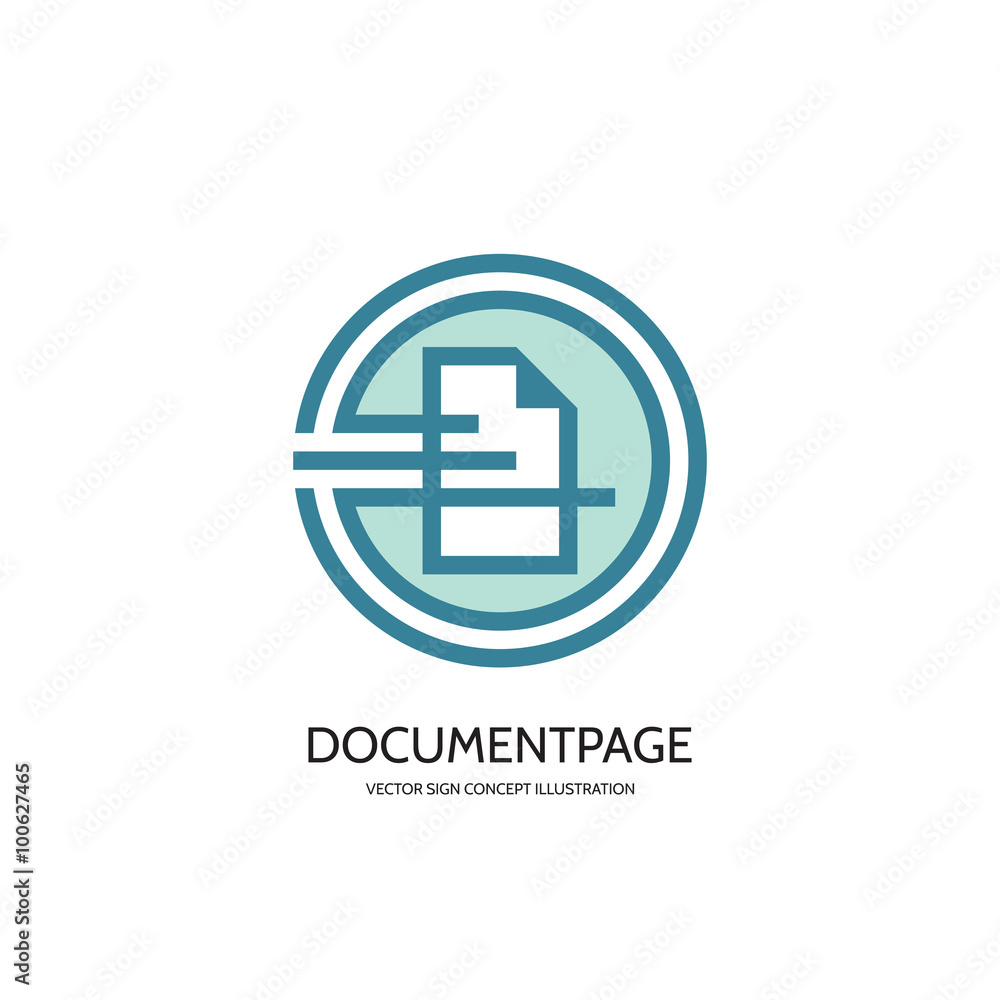 Document page - vector logo concept illustration. Document icon sign. Page icon sign. Business logo sign. Electronic business document sign. Vector logo template. Design element. Document page - vector logo concept illustration. Document icon sign. Page icon sign. Business logo sign. Electronic business document sign. Vector logo template. Design element.