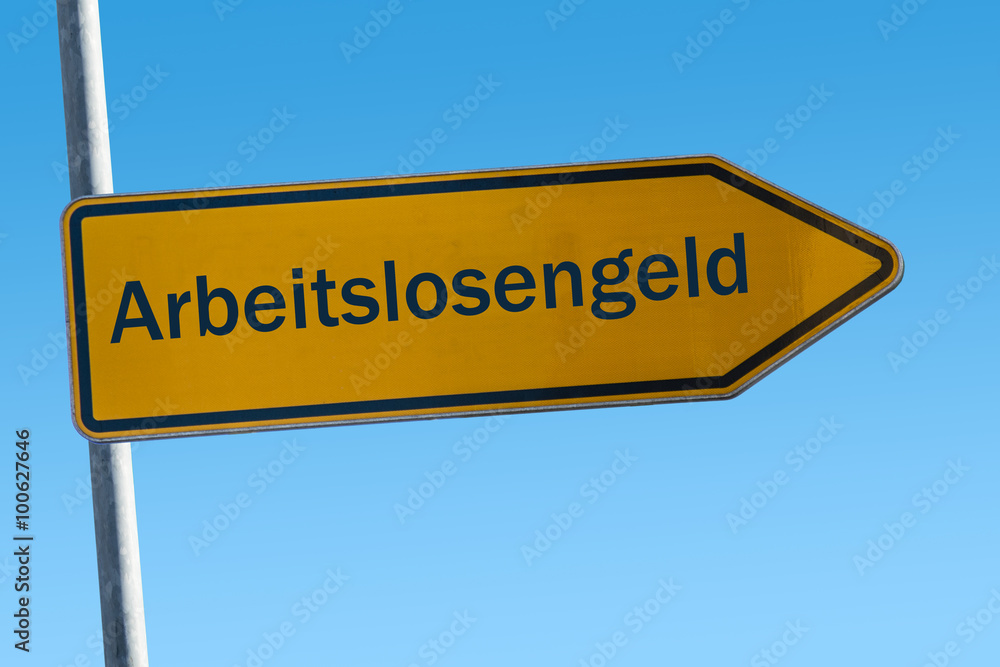 Fototapeta premium Schild 65 - Arbeitslosengeld