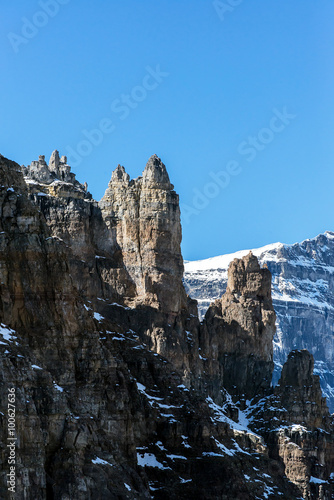 landscape of the Valley of the Ten Peaks in the national park of banff in the rocky mountains of alberta canada