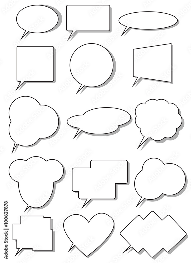 Fototapeta premium Collection of comic book speech bubbles. 